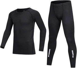 BUYKUD Kinder Mädchen Jungen Langarm Sport Basisschicht Kompressionsset - Bild 1 von 7