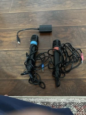 2 micrófonos Singstar y convertidor USB rojo azul PS2, PS3, PS4 Foto 1 de 4