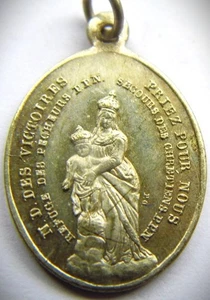 Mary Help of Christians Virgin Immaculate Antique Miraculous Holy Medal WWI - Picture 1 of 2