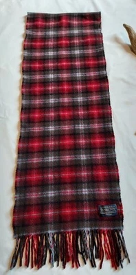 Pendleton USA Made Merino Wool Red Blue Brown Multicolor Large Scarf Muffler - Image 1 of 4