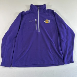 Los Angeles Lakers Columbia Mens 1/4 Zip Fast Trek Fleece Size L Purple - Picture 1 of 8