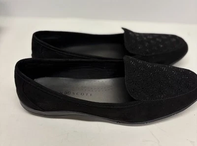 Mocasín plano Karen Scott Jodie para mujer negro sin cordones talla 8,5 Foto 1 de 4