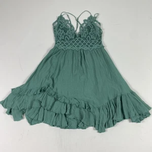 Vestido Free People FP One Adella para mujer grande verde azulado encaje volantes boho sin cordones - Imagen 1 de 12