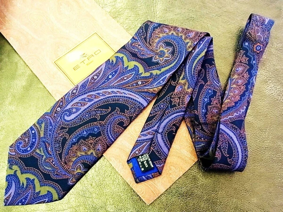 ETRO Italy ETO Used Necktie Tie Ties Mens Unisex SILL Multicolor Gorgeous H38 - Image 1 of 3