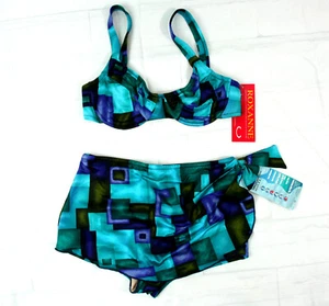 Vintage Deadstock Roxanne Two Piece Swim Bathing Suit Boy Shorts Skort 10 NEW - Picture 1 of 6