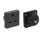 Twin Pack Travel Adaptor Plug UK to US Mains Plug Convert Adapter-Black