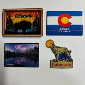 4 - Imanes de nevera para refrigerador Colorado Wolf Bison Mountains - Imagen 1 de 7