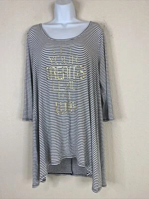 Túnica tejida a rayas Decree para mujer talla L "Dreams" manga 3/4 Foto 1 de 4