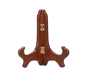 WOODEN WOOD EASEL STAND 5" Small WALNUT Plate Art Tile Display Tripar - Picture 1 of 6