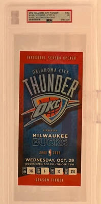 Russell Westbrook NBA DEBUT ROOKIE Stub Ticket Thunder 2008  Durant Harden PSA - Image 1 of 4