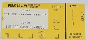 VINTAGE 1986 PITTSBURGH PIRATES VS CHICAGO CUBS TICKET STUB 9/12/1986 BONDS RC - Picture 1 of 1