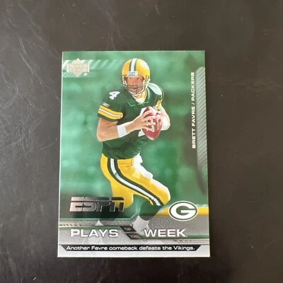 2005 Upper Deck ESPN Plays of the Week Brett Favre Green Bay Packers Card #PW-11 - Image 1 of 2