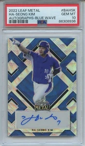 PSA 10 2022 LEAF METAL BLUE WAVE AUTO #BAHSK HA-SEONG KIM AUTOGRAPHS JERSEY #7/7 - Bild 1 von 2