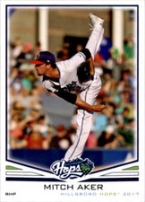2017 Hillsboro Hops Grandstand #1 Mitch Aker Vienna Virginia William & Mary Card