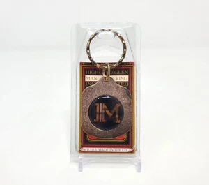 Llavero de metal negro M anillo de oro EE. UU. Highland Glen Mfg vintage nuevo en paquete - Imagen 1 de 4