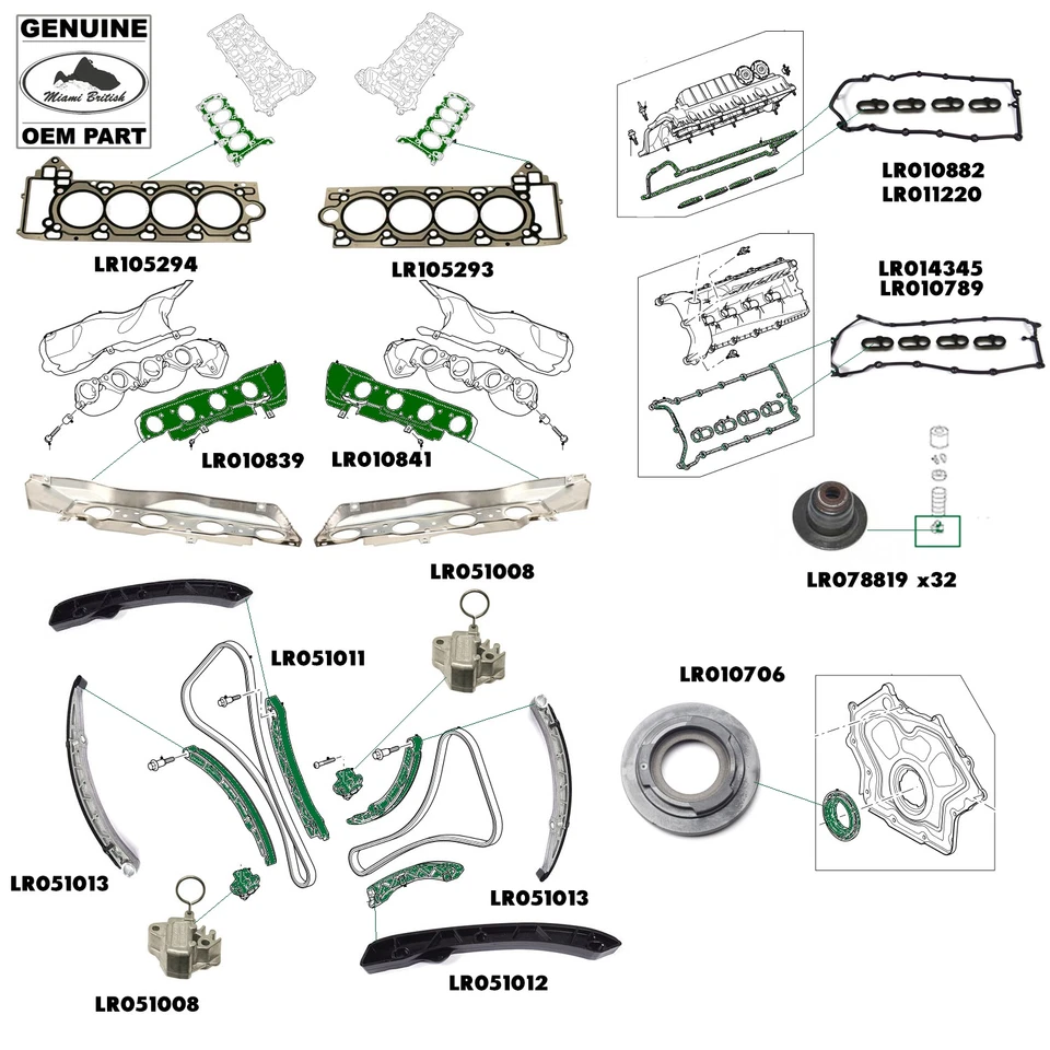 ПРОКЛАДКА И УПЛОТНЕНИЕ LAND ROVER LR4 ДИАПАЗОН SPORT 10-13 ДИАПАЗОН 10-12 5,0 Л MR0260 OEM - Изображение 1 из 1