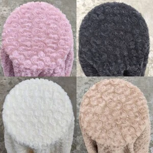 Faux Rabbit Fur Fabric with 3D Mesh Rose Flower Plush Cloth for Cushion Blanket - Picture 1 of 16