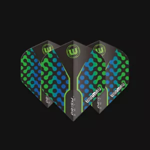 Winmau Prism Zeta Standard Dart Flight - Black, Green & Blue - Picture 1 of 1
