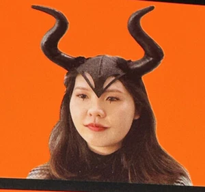 Happy Halloween Black Maleficent Evil Fairy 9” Dragon Horns Head Band Adults - Picture 1 of 5