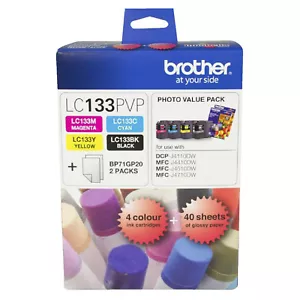 GENUINE Original Brother LC133 Ink Cartridge 4 colours PHOTO VALUE PACK LC133PVP - Picture 1 of 1