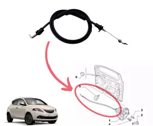 CAVO COMANDO SERRATURA MANIGLIA SPORTELLO ANTERIORE SX DX per LANCIA YPSILON 12- - Foto 1 di 2