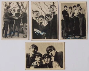 THE BEATLES 4 X ORIGINAL 1963 ABC GUM CARDS FACSIMILE SIGNATURES / DEZO HOFFMAN - Picture 1 of 2
