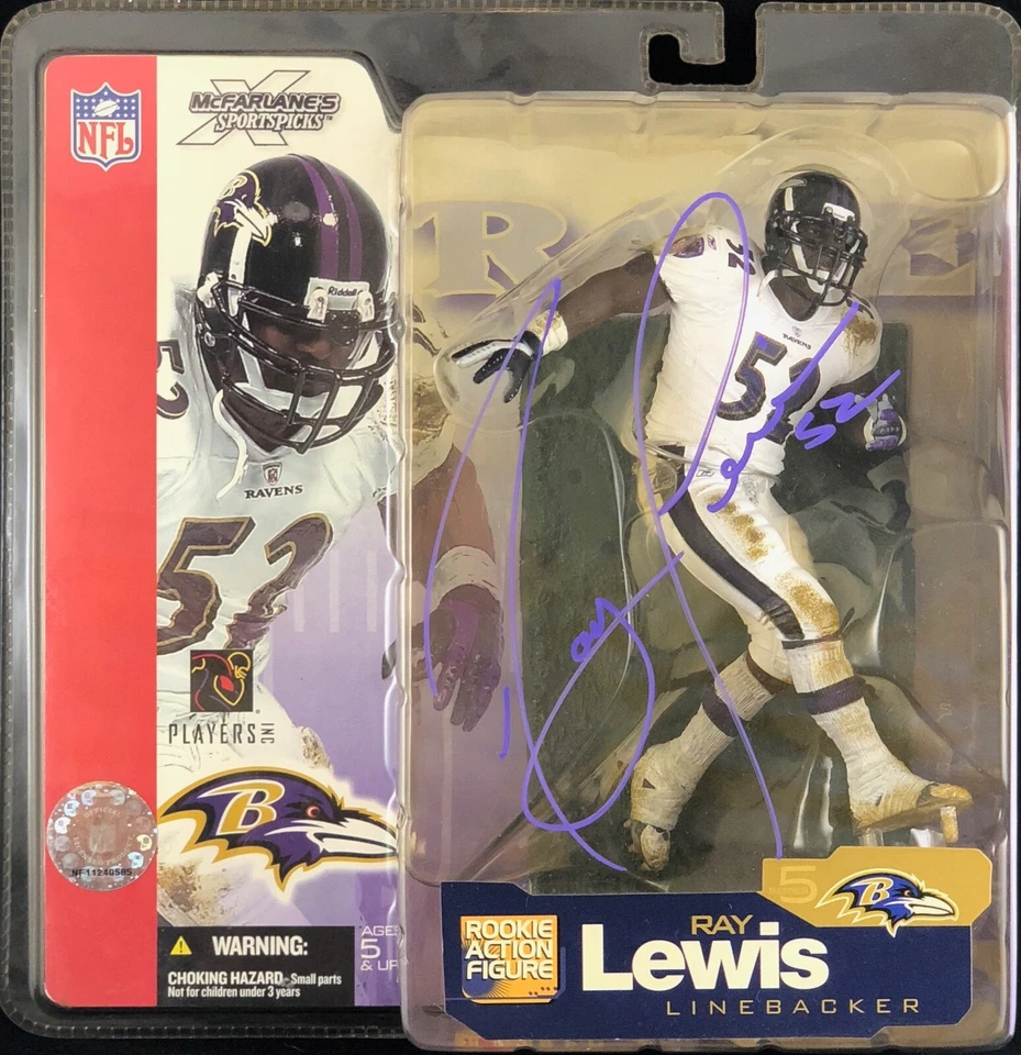 Ray Lewis autographed signed figure NFL Baltimore Ravens PSA w/ COA HOF - Image 1 of 2