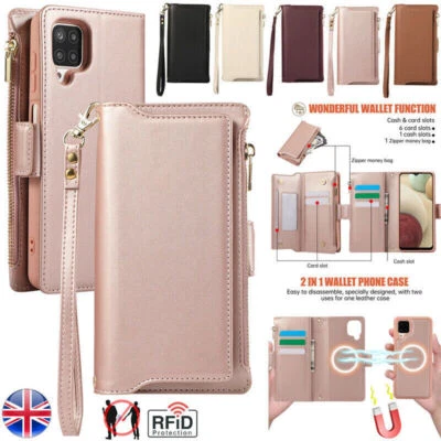 Magnetic Crossbody Wallet Phone Case For Samsung A15 A55 A54 A53 A52 A14 A12 - Image 1 of 4