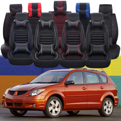 For Pontiac Vibe 2003-2010 Car Seat Cover Full Set Leather Front & Rear Padded - Image 1 of 4