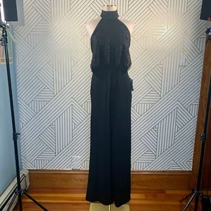 Neu mit Etikett Lulus Spitzen-Popover-Overall weites Bein schwarz Party Cocktail formell Größe XS - Bild 1 von 11
