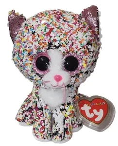 Ty FLIPPABLES CONFETTI (Multi Colored) Cat Beanie Boos 6" NEW Plush Stuffed Toy - Picture 1 of 8