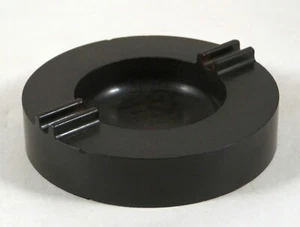 Art Deco Black Bakelite Ashtray Classic Simple Design Puck Shape Vintage ~1930s - Picture 1 of 4