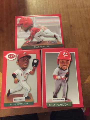 CINCINNATI REDS- BILLY HAMILTON- BOBBLEHEAD- LOT X3- PNC- DYNEGY- BELL- IMPACT Cover