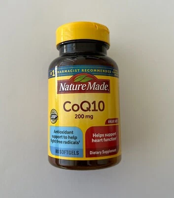 Nature Made CoQ10 200mg 80 Softgels, NEW SEALED BROKEN CAP FREE SHIP 03/26 - Image 1 of 4