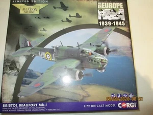 CORGI AVIATION  1:72 BRISTOL BEAUFORT MK.I L9866 NO 217 SQN RAF ST EVAL 1941 - Picture 1 of 5