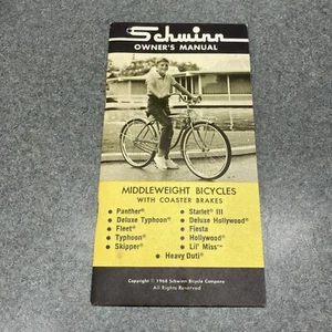 Vintage 1968 Schwinn Mid-Weight Panther,Typhoon,Models - Owners Manual- Nice - Picture 1 of 4