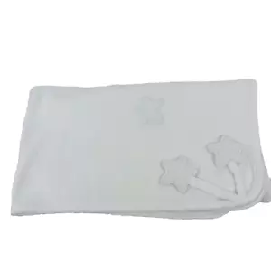 Vintage 2000 Gymboree Applique Embroidered Star Baby Blanket Solid White 2-ply - Picture 1 of 7