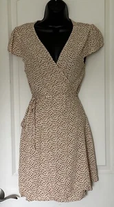 Brandy Melville Full Wrap Midi Dress Blush Floral 100% Viscose Made Italy - Picture 1 of 9