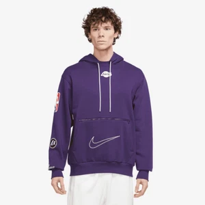 Nike NBA LA Lakers City Edition Courtside Fleece Pullover Hoodie - Size M - Picture 1 of 3