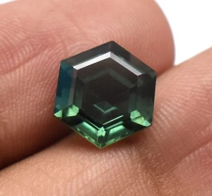 Green Tourmaline Hexagon Shape Loose Gemstone 8 mm 10 mm 12 mm 15 mm 20 mm - Picture 1 of 5