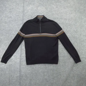 Ted Baker Sweater Mens Large Half Zip Pullover Striped Knit Wool Blend - Picture 1 of 14