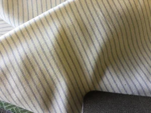 Ian Mankin fabric remnant by meter  x 155 cm Ticking lining  100%. Cotton indigo - Picture 1 of 2