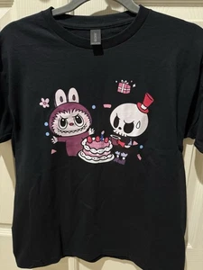 New Cute Labubu T-shirt Boys Girls Youth Black Size Large 14-16 - Picture 1 of 4