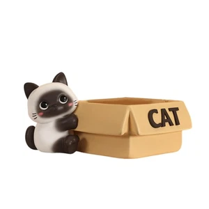 Resin Cat Statue Key Holder Funny Art Craft Multifunctional Modern Organizer for - Picture 1 of 6