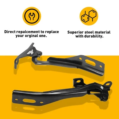 Juego de 2 bisagras de acero para capó delantero izquierdo derecho para Honda Civic 2012-2015 sedán Foto 1 de 4