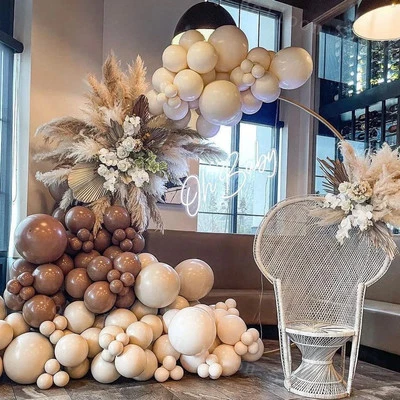 Brown Nude Balloons Garland Kit Double Stuffed Beige Blush Balloons Arch Neutral - Image 1 of 4
