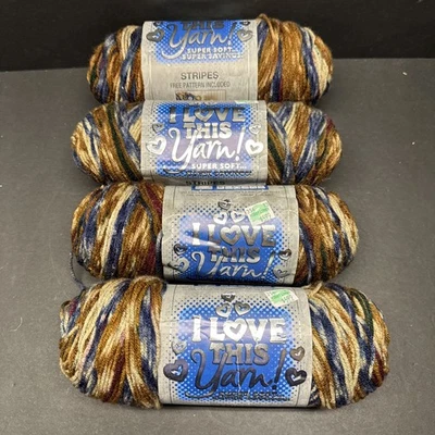 Lot Of 4 New  I Love This Yarn Stripes 560 High Sierra Stripes Variegated Ombré - Image 1 of 4