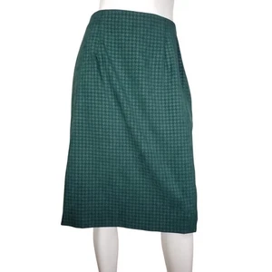 Vintage 80s Leslie Fay Dresses Womens Sz 8P Skirt Lined Green Straight Back Slit - Picture 1 of 7