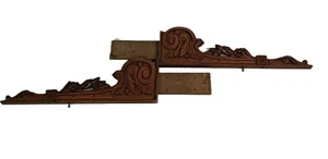 XL antike handgeschnitzte verzierte Kragsteine aus Holz Giebel Endstücke Klammern  - Bild 1 von 10
