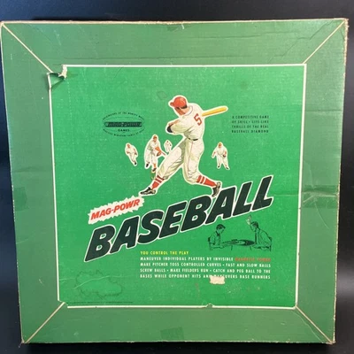 Vtg 1962 Mag-Powr Baseball Magnetic Board Game Rare Model B201 Complete W/Box - Image 1 of 4